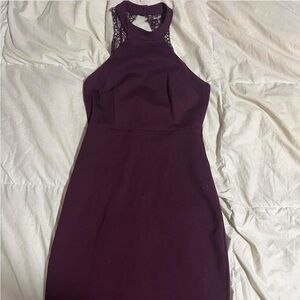 Lulu’s Burgundy Halter Mini Dress